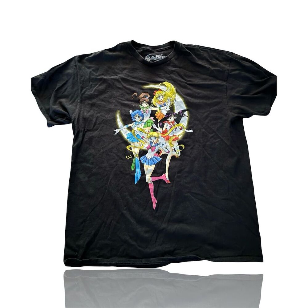 Sailor Moon Anime Graphic T-Shirt Unisex XL Multicolor Crew Neck